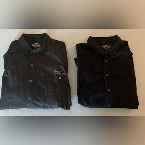 HARLEY DAVIDSON Shirts Men’s Sz 3XL Lot of 2 Long Sleeve Black Gray Vintage Y2K